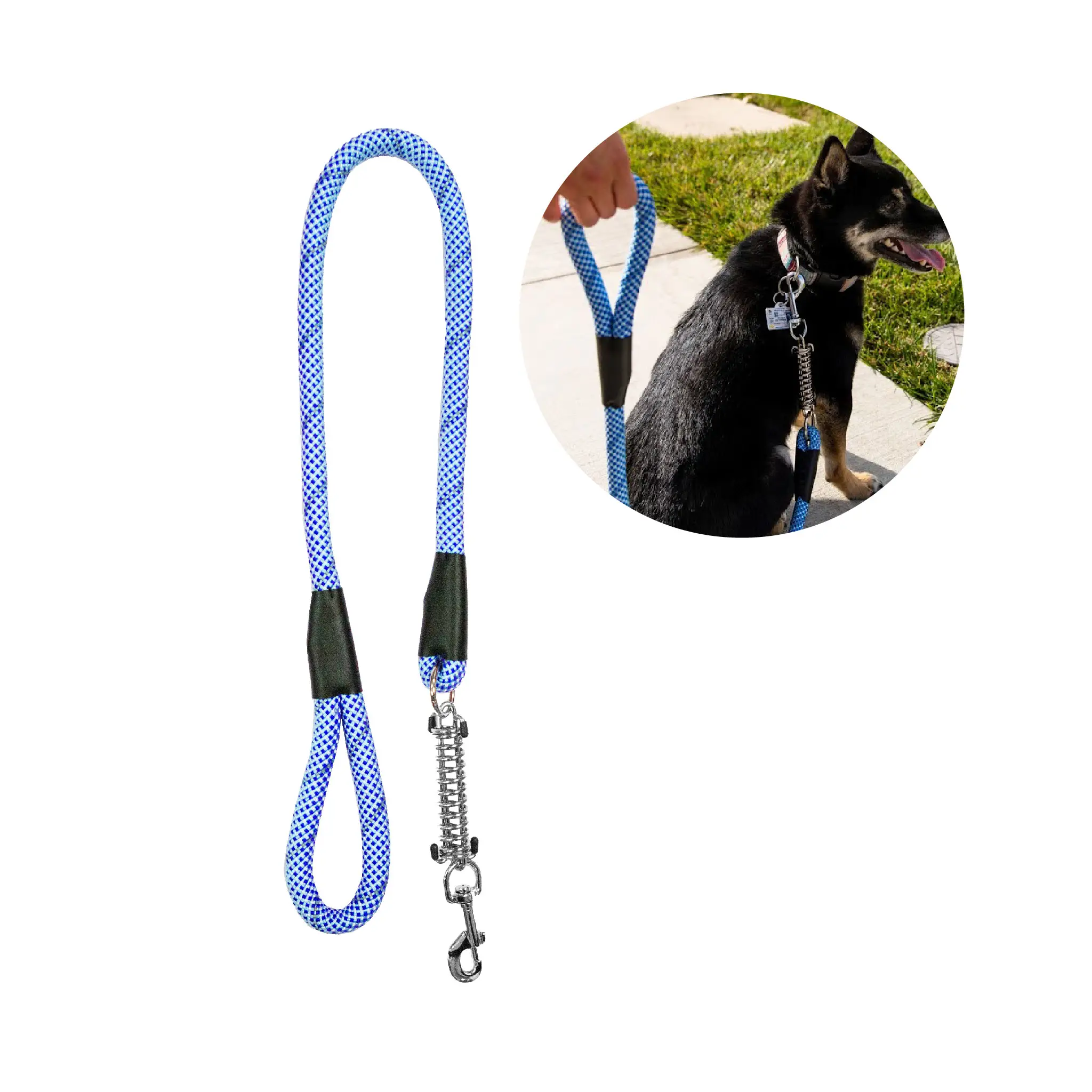 PETIQUE Tug Control Dog Leash - Reflective, Shock Absorber, Comfortable Grip, Sleek Design, Strong Weave Accent, for Small/Medium/Large Dogs/Cats/Pets