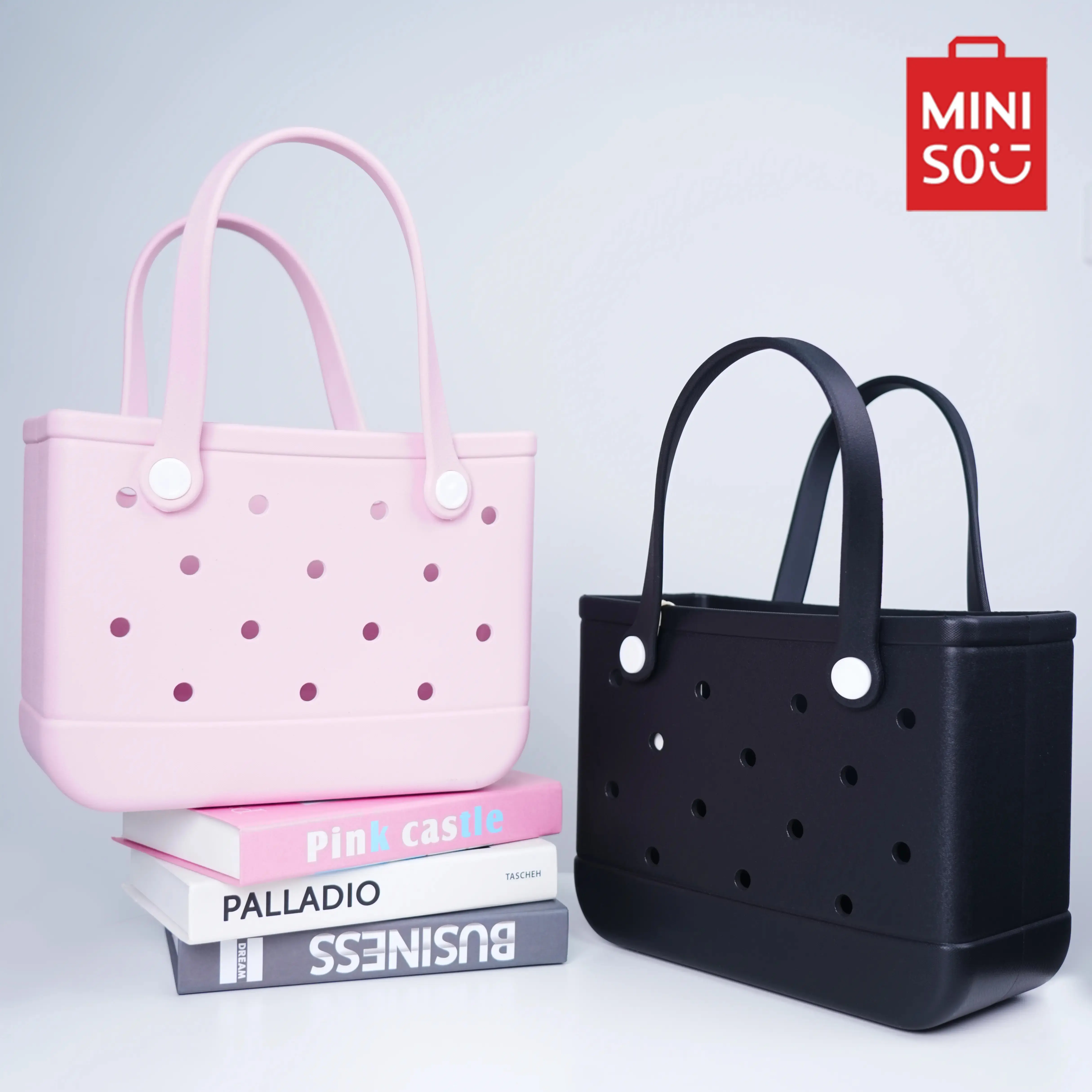 Miniso Women's Classic Stylish Tote Bag with Handle, Easter Egg Hunt Bag, Easter Gift Basket for Kids, Ideal for Family Party Picnic