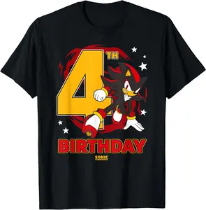 Hedgehog Sonicc 4Th Birthday Epic Shadow Big Chest Logo TShirt 45743 749