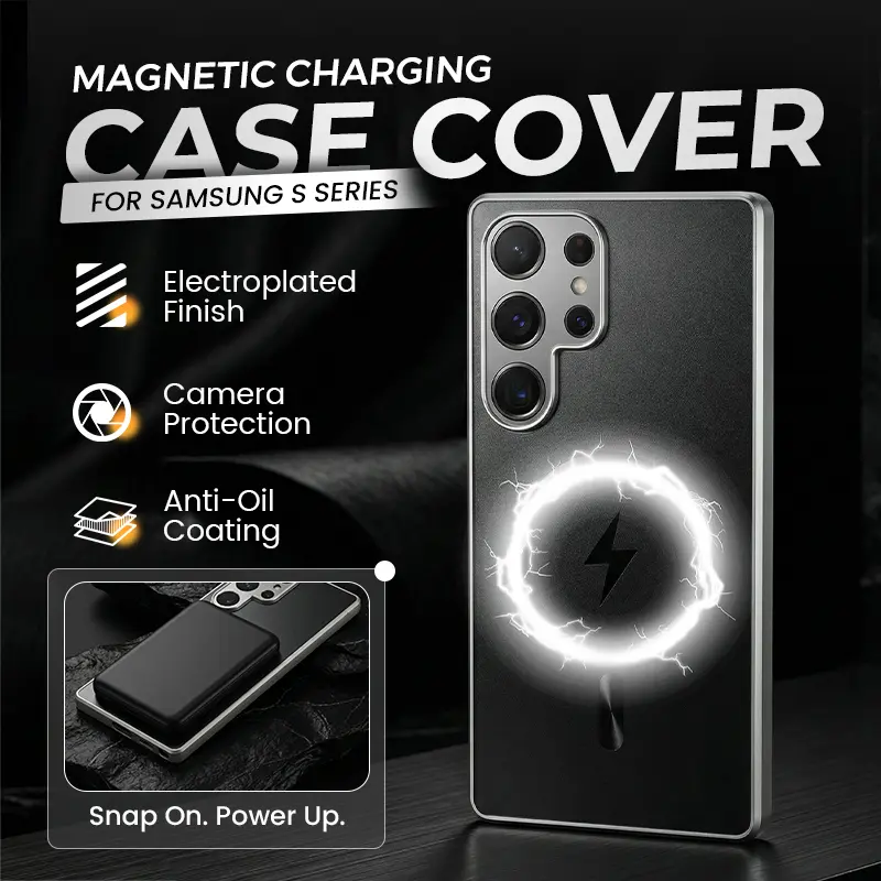 AG Frosted Magnetic Casing for Samsung Galaxy S Series Smartphone, Cellphone Protection for Compatible Devices, Cover