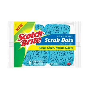 3M 1750454 2.6 x 4.4 in. Scotch-Brite Dots Fiber Scrub Sponge