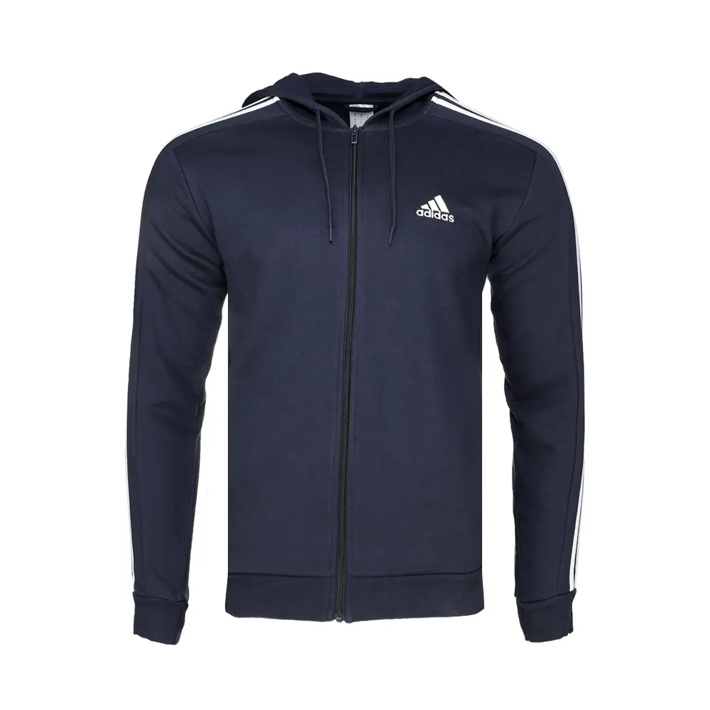adidas Mens Essentials Fleece 3-Stripes Full-Zip Hoodie Casual Outerwear Casual - Grey adidas Mens Essentials Fleece 3-Stripes Full-Zip Hoodie Casual Outerwear Casual - Grey