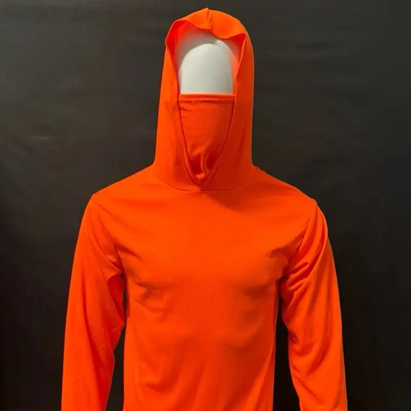 2 Pack Hoodie face mask long sleeve T-Shirt 100% polyester material fits to size quick dry good for UV sun protection comes with facemask