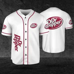 Dr Pep.per White Be.er Lovers Baseball Jersey, Gift For Soda Lover, Soda Baseball Jersey For Men Women