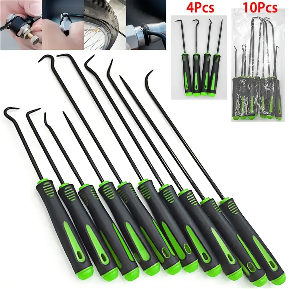 4/10-Piece Precision Hook Tool Kit for Automotive Oil Seals and O-Ring Gaskets, Durable Mini Hook Set, Versatile Car Repair Tool Kit for Professional Disassembly Work, Automotive Repair Tools