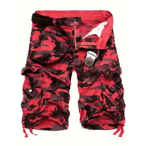 Men's Camo Cargo Shorts - 9-Inch Lightweight & Breathable with 6 Pockets for Hiking, Camping & Summer Outdoor Activities
