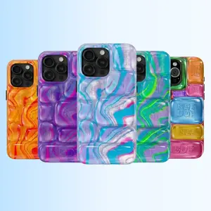 Needoh Cool Crush Ice Cube Phone Case 2D Visual Printed Trendy Aesthetic Shockproof Full Coverage Protective Cover Slim Fashion Smartphone Accessory Compatible with iPhone 17 16 15 14 13 Ideal Casual Stylish Gift for Dai