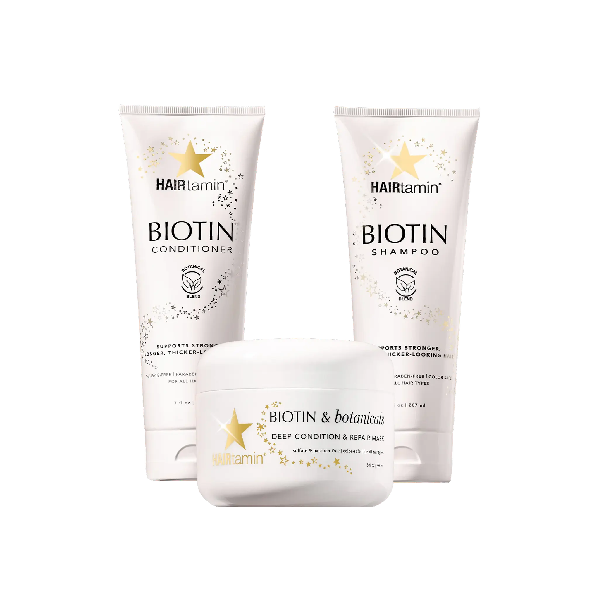 HAIRtamin Hydration Heroes Set - Biotin Shampoo & Conditioner, Biotin Hair Mask