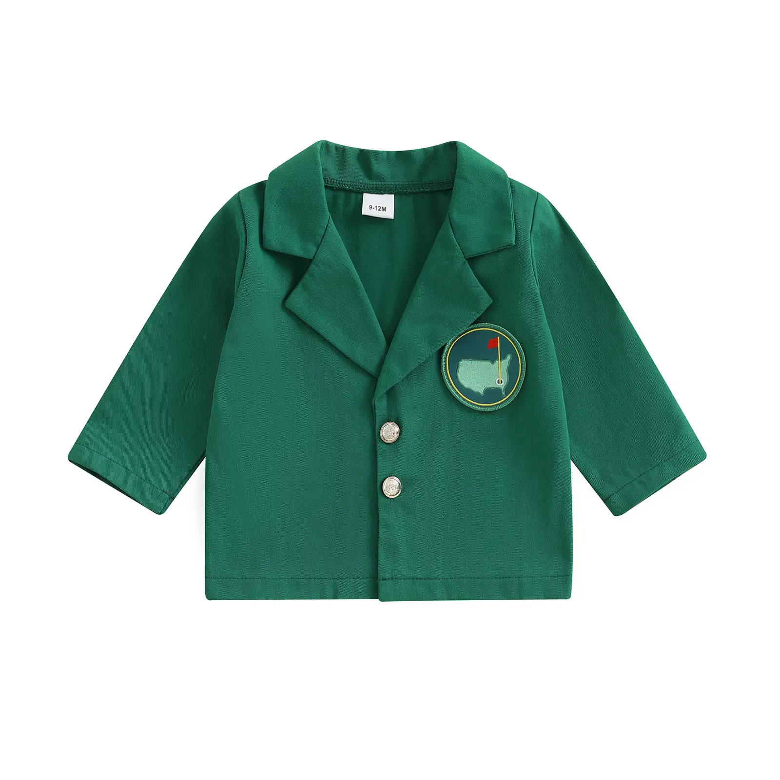 Golf Jacket for Baby Boy Girl First Birthday Outfit Toddler Lapel Button Down Green Blazer Coat 1st 2nd Bithday Outfit Gift