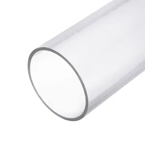 YELARXI Clear PVC Pipe, High Impact Rigid Tube Round Pipe Plastic Vinyl Tube - Fitting for (Garden/Home/Dust Collection/Aquarium/Fish Tank), 3.19" ID & 3.54" OD & 1.08ft