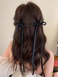 2pcs Elegant Bow Decor Hair Claws Set for Women, Fashion All-match Hair Accessories, Cute Lovely Hairwear for Daily Used, Super Cute Clips, Pretty Bow, Bowknot