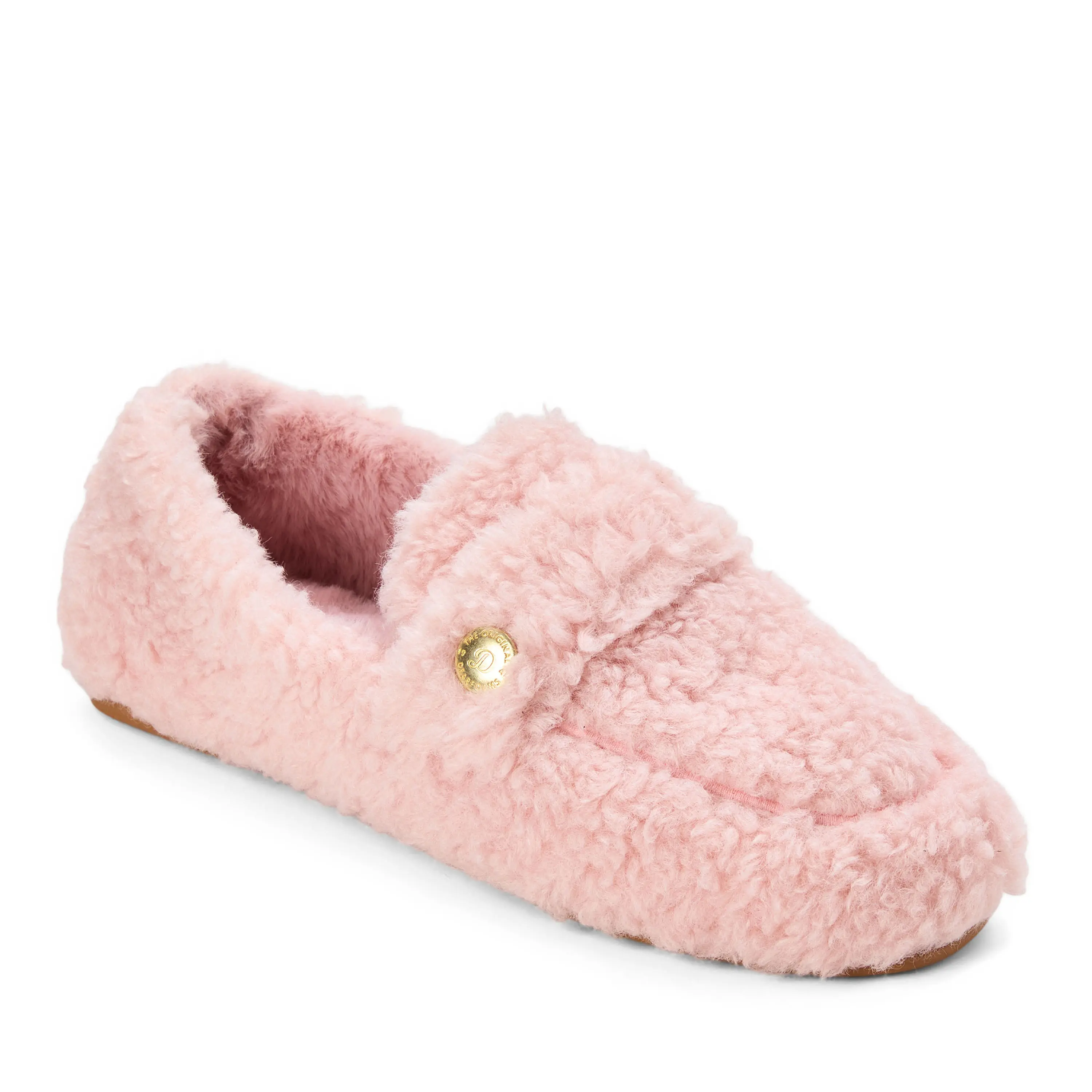 Dearfoams Women's Madeline Teddy Loafer Slipper, Plush Cushioned Shoe with a Durable Indoor-Outdoor Sole, Soft