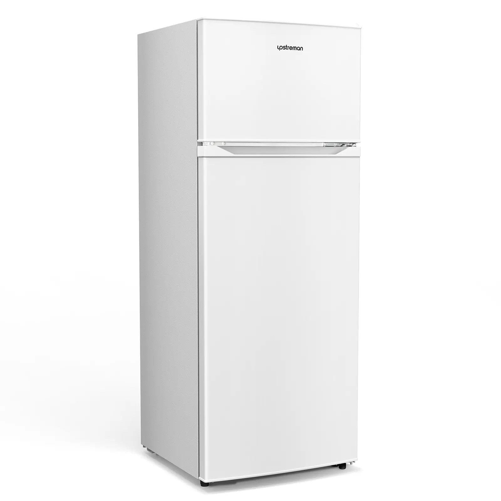 Upstreman 7.7 Cu.Ft. Double Door Mini Fridge with Freezer - Adjustable Temperature Thermostat, Reversible Door Swing, Energy-Efficient Compact Household Appliance for Apartment, Office