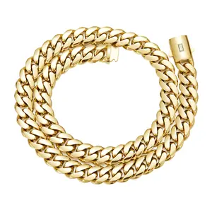 14K Gold Plated Miami Cuban Link Chain - 100% Waterproof, Non-Tarnish, Hypoallergenic, Multi-Size Men's Miami Hip Hop Male Jewelry with Centenario Pendant, Everyday Wear Y2K Accessories Gift necklace tiktokshopspringglowup