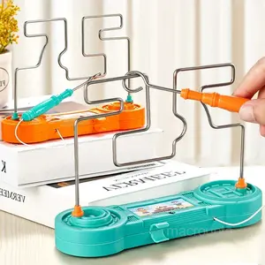 Children's Electro-Maze Track Game - PP+Metal Construction Educational Hot Wire Challenge Toy for Hand-Eye Coordination, Focus Training