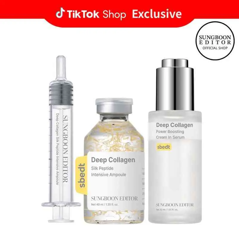 [Sungboon] TikTok Exclusive Silk Collagen & Peptide Face-Lift Duo Gift Set – Ampoule + Rejuvenating Serum with 8 Types Hyaluronic Acid, Firming, Moisturizing, Anti-Aging Korean Home Aesthetic for All Skin Types