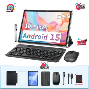 【DealsForYouDays&FathersDayGift】PYNAREL 10.1 Inch Android 15 Tablet, Wireless Set with Keyboard, Mouse, Case, Stylus, Dual Camera summerwins