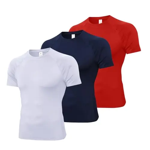 3pcs  White+bavy Blue+red