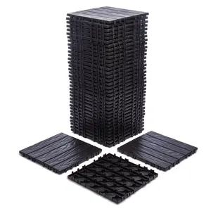 68-Pack 11.42"x11.42" Plastic Interlocking Deck Tiles - 61.60 Sq.Ft Outdoor Plastic Flooring Super Durable & Waterproof All-Weather Indoor/Outdoor Use Eco-Friendly Non-Toxic Material