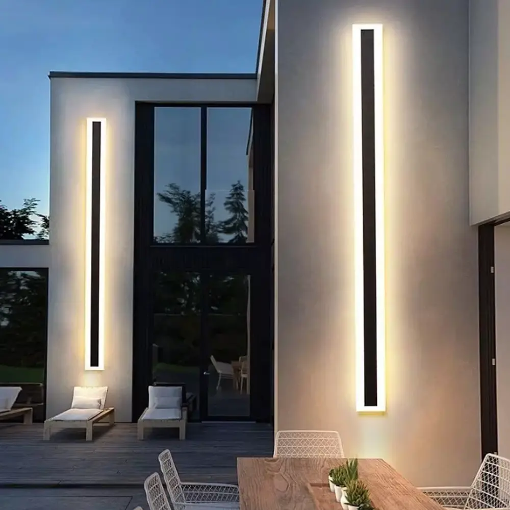 Modern Outdoor Wall Light - IP65 Outdoor Waterproof Lights, Stainless Steel Sconce, 3-Color Dimmable, Eco-Friendly, Easy-to-Install, 18W-60W for Garden, Courtyard Lighting
