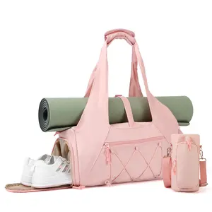 Lightweight Duffel Bag with Shoe Compartment, Weekender Bag with Wet Pocket, Workout Yoga Tote Bag for Women, Sport Yoga Bag