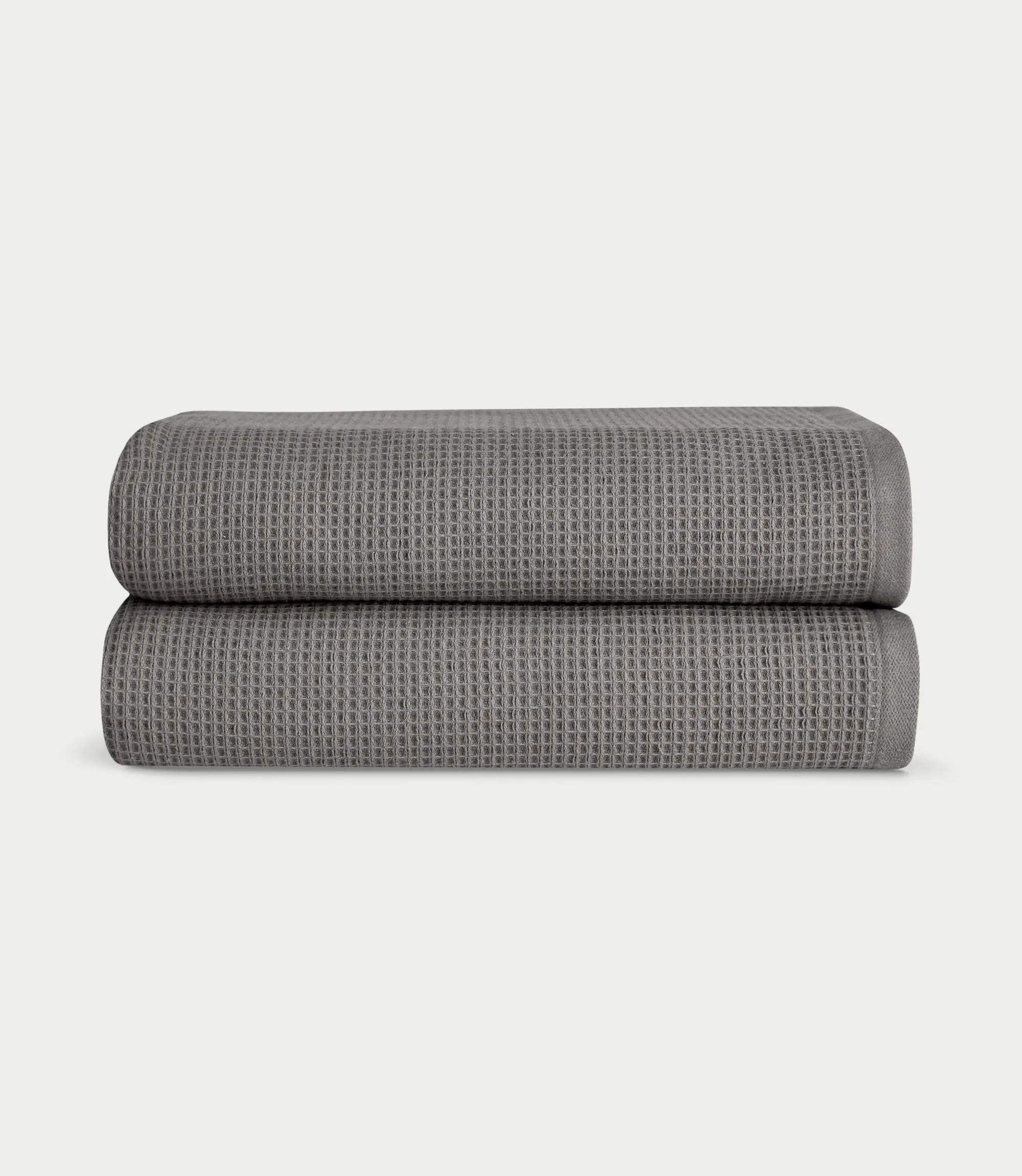 Cozy Earth Ribbed Waffle Bath Towels | Dual-Sided Bamboo Viscose & Cotton Towels, Ultra-Absorbent 2-Pack