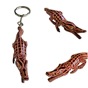 3D Leather Key Chain - Alligator bunny cute handmade keychains