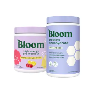 Bloom Nutrition Creatine Monohydrate Powder (40 Servings)  + High Energy Pre-Workout Powder (30 Servings)