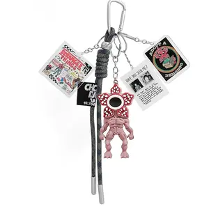 H.ebony 5Pcs Stranger 5 Keychains for Women Men, Movie Theme Keychain, Car Charms Backpack Key Key Chain Accessories Wristlet Chain Keychain Collectibles