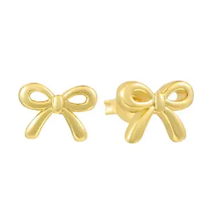 EVRY JEWELS Gold or Silver Plated Stainless Steel Women's Hypoallergenic Take A Bow Earrings