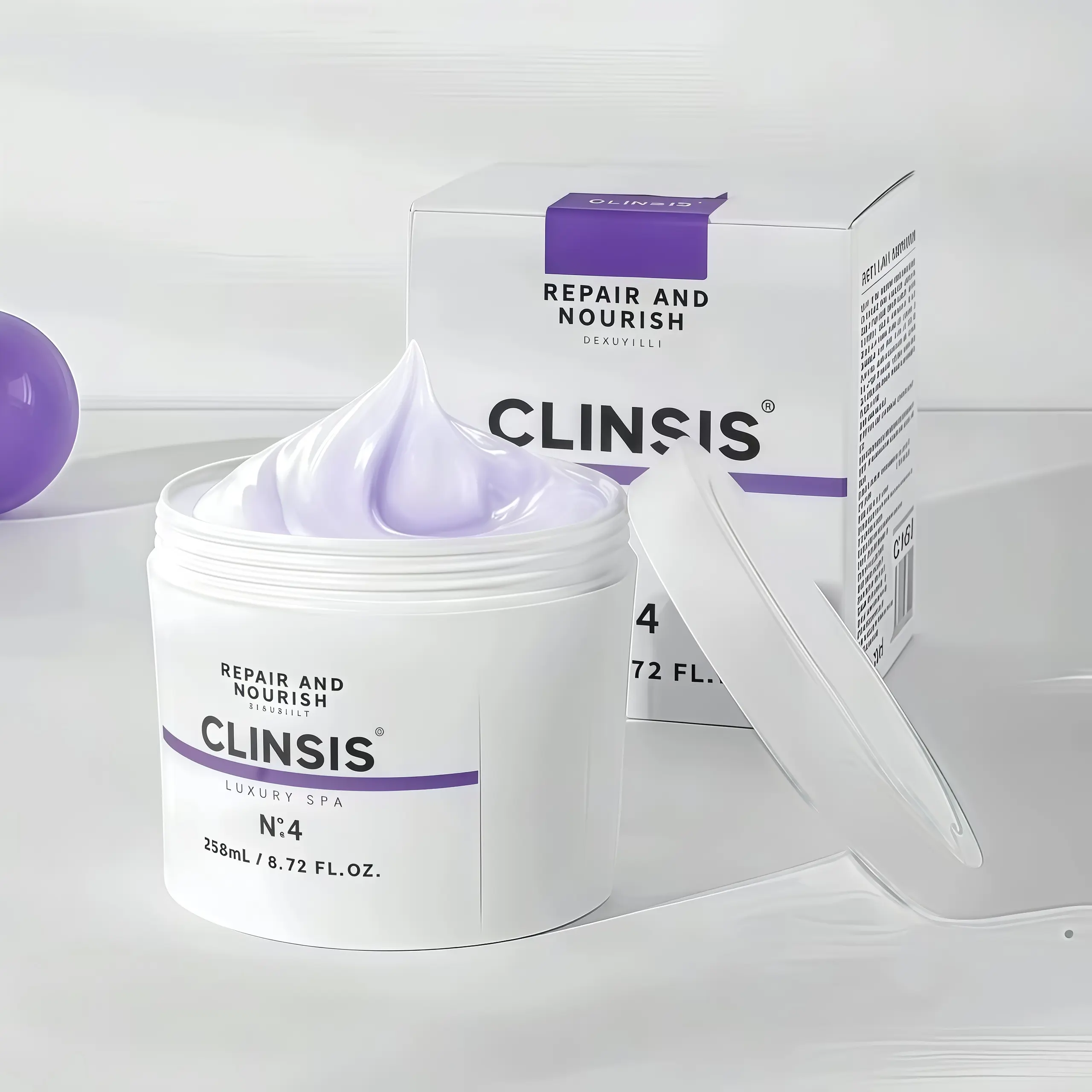 CLINSIS N°4 Deep Repairing Hair Mask，258ml, Deep Repairing Hair Mask with Argan and MarulaOil，Hydrating Dry Hair Conditioner，nourish scalp，gentle scalp，suave hair products，intensive plex treatment，cosas endescuento