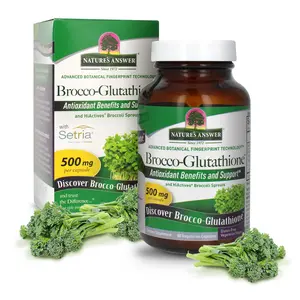 Nature's Answer Brocco Glutathione, 60 Count Vegetarian Capsules - Made with Organic Broccoli Sprouts Edible Dietary Supplement