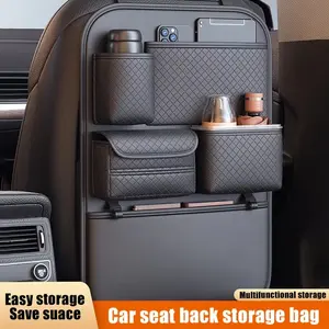 Car Backseat Organizer, Premium Faux Leather Back Seat Organizer，Multifunctional Seat Back Storage Bag with Tablet Holder, Car Interior Backseat Organizer Accessories For Stowing & Tidying, Car Interior Accessory