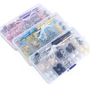 67pcs/box Acrylic Bead DIY Kit with Accessories with 5 Different Styles of Acrylic beads String Bead Pen Accessories Keychain Suitable for Making Necklaces Bracelets Keychain Charms Jewelry Making Kit Bead Set