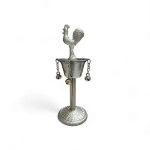 Osun de Guerrero - Iron Chalice with Rooster and Bells Religious Decor Hanging Ornaments