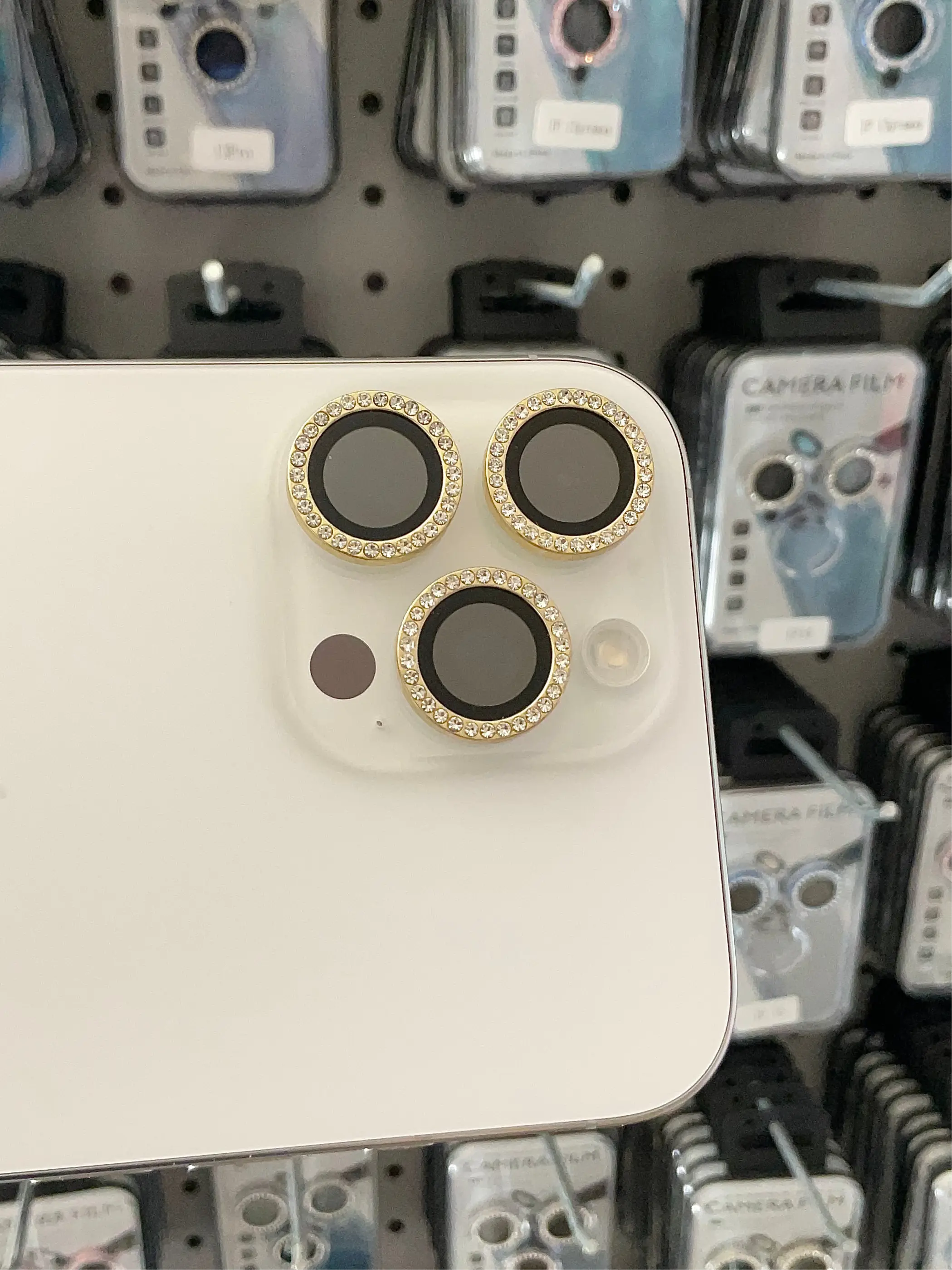 Gold camera phone lens protector Gold camera phone lens protector