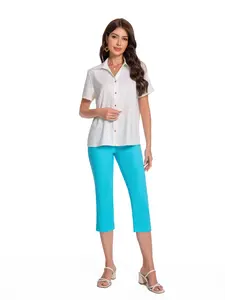 High Waist Capri Pants for Women – Elegant Y2K Office Style, Lightweight & Dressy