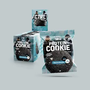Black Ice Chocolate - Protein Cookies (Box of 12) High Protein Double Chocolate Snack | Rainbow 6 Siege | White Chocolate Chips Soft Baked Cookie | Collagen