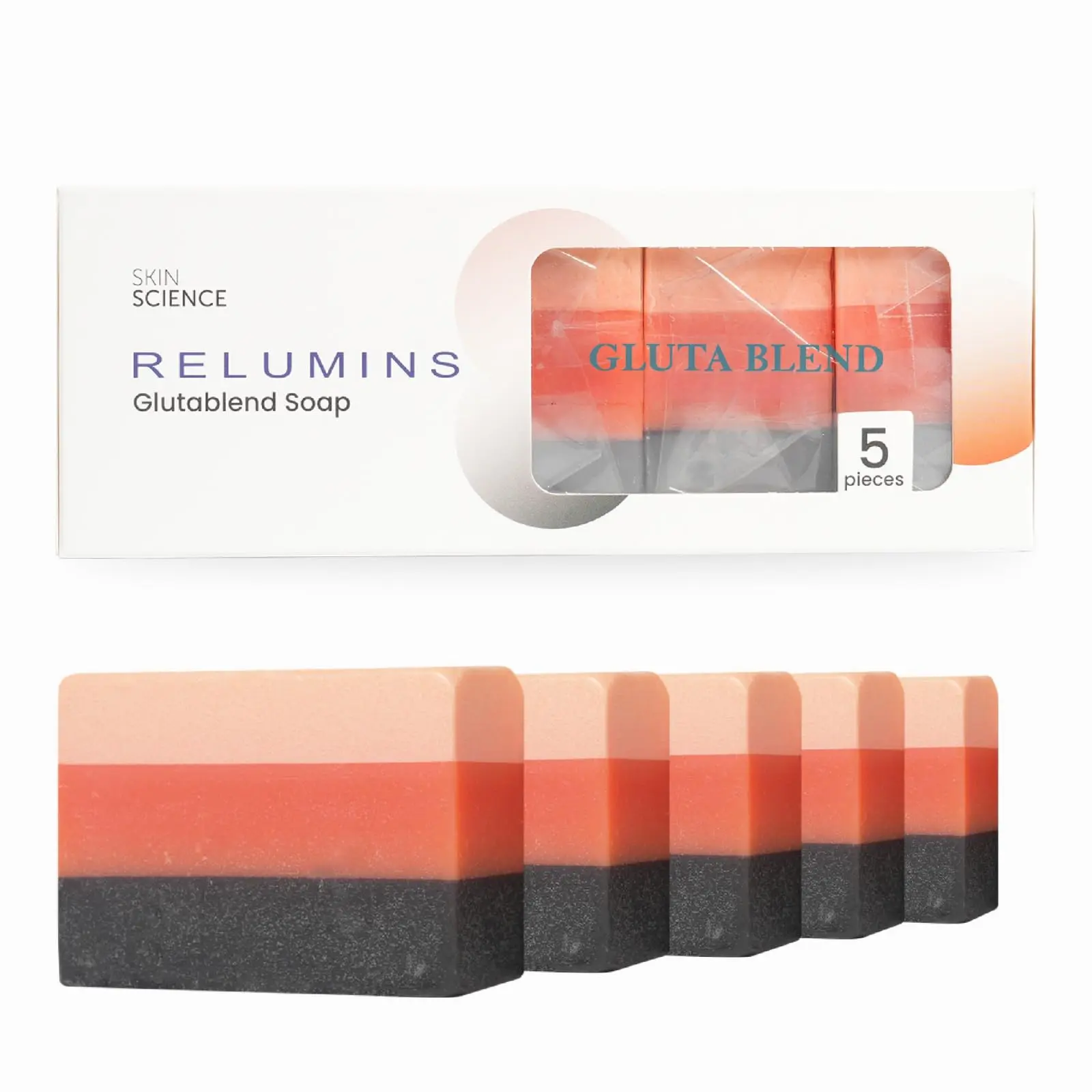 relumins glutathione soap Premium 3-in-1 Glutablend Exfoliating Peeling Bar, Skin Whitening Dark Spot Corrector, Anti-Aging Beauty Soap with Rosehips – Gentle Face & Body Cleanser 120g 100-ml (1000mcg/ml)
