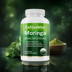 Moringa Capsules 1200mg – Pure Moringa Powder Oleifera Leaf Superfood Rich in Antioxidant, Skin Health & Immune Support, Natural Green Superfood, Vegan Non-GMO 90 Capsules