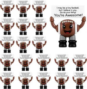 Super Bowl Football Gift 25pcs Mini Football Figures With Motivitational Quotes Tiny Football Figures Desk Decoration Positive Gift For Super Bowl Party Supplies Ball Games Party Prizes For Students Cowkers Employee Friends Family Athletes