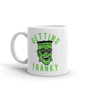 Getting Franky Mug Funny Halloween Monster Graphic Novelty Coffee Cup - 11oz Funny Coffee Mugs Ceramic Printed Drinkware Cup