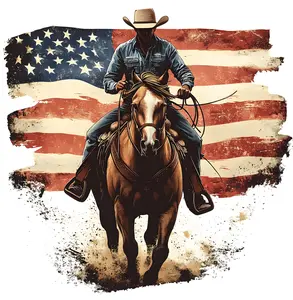 DTF Transfer – DE Flag Cowboy Multi Sizes