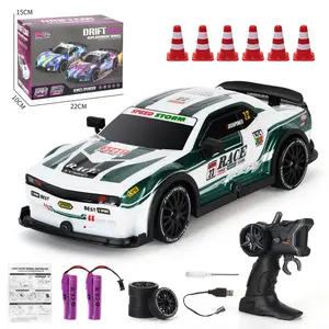 JOYKID 1:20 Dodge Charger SRT 4WD RC Drift Car – Green, Remote Control Race Car with Replacement Wheels, 2.4GHz Full Scale, Sport Mode & Drift Mode, Electric Toy for Kids & Adults