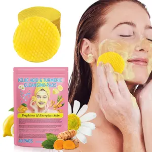 Cleansing Pads for Dark Spots,Turmeri Pads fr face,Turmeric Face Scrub Pads for Face Cleansing and Exfoliation 40 pc Skincare Lemon Comfort