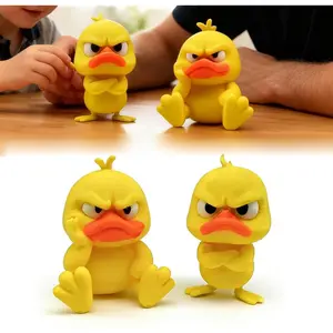 2-Pack Funny Angry Duck Figurines – Cute Angry Yellow Duck Desk Decor, Office Desk Toy & Multi-Scene Ornaments for Home, Duck Decoration for Computer, Car & Dorm, 3D Printed Duck