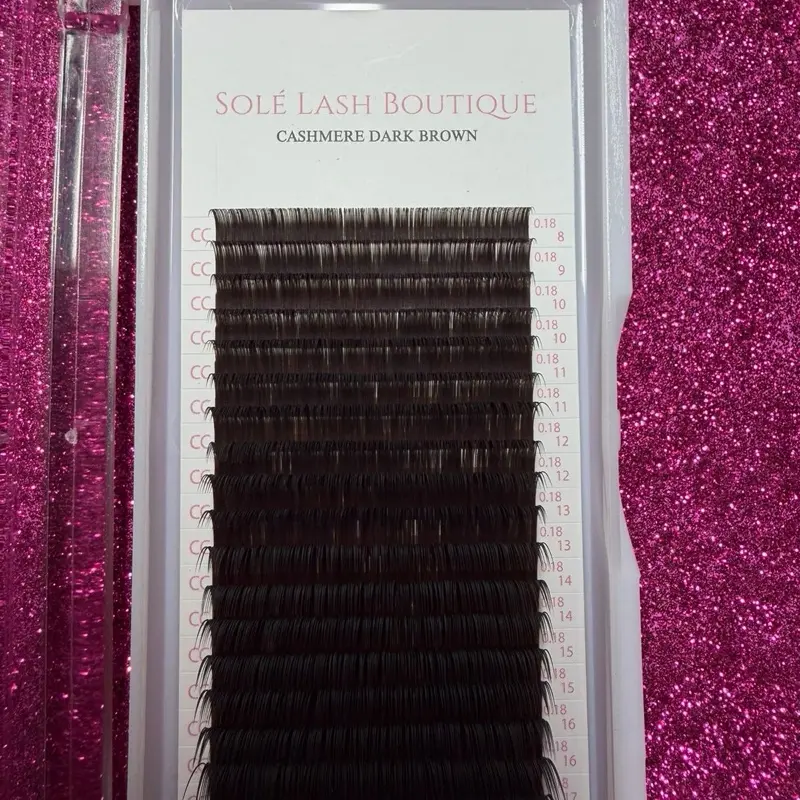 Solé Lash Boutique Cashmere Dark Brown Classic CC 0.18 16 Rows 8mm-17mm.