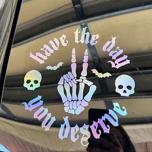 2D Flat Horror Skull and Bat Motorcycle Sticker Combination Skull Decal - Waterproof Vinyl Material, Easy To Stick and Remove, for Trucks, Motorcycles, Jeeps, Refrigerators, Fashionable and Minimalist Style, Suitable for Motorcycle Helmet Stickers