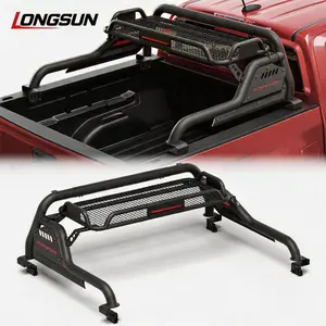Longsun Truck Roll Bar Adjustable Chase Rack for Full-Size Trucks, Heavy Duty Sport Bar Compatible with CHEVROLET COLORADO，TOYOTA TACOMA，NISSAN FRONTIER，JEEP GLADIATOR，GMG CANYON，FORD RANGER，HONDA RIDGELINE，  No-Drill Installation license car accessories