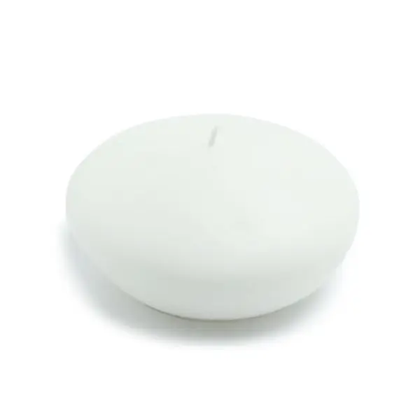 Unscented Solid Extra Large White Round 4 in. Floating Candles - 3-Piece Box Pack, 12 Hours Burn Time, Water-Safe Home Decor for Room Use, Household Candle